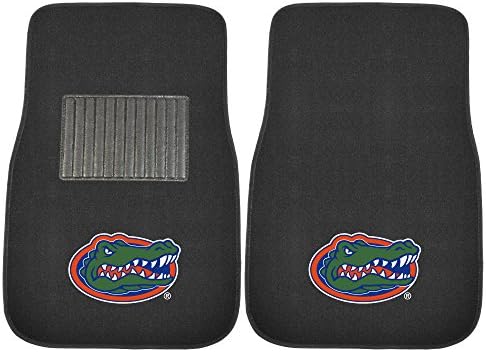 Fanmats 10344 Florida Gators 2 peças Bordadas de logotipo de logotipo de tapete de carro, tapetes de piso automotivo na
