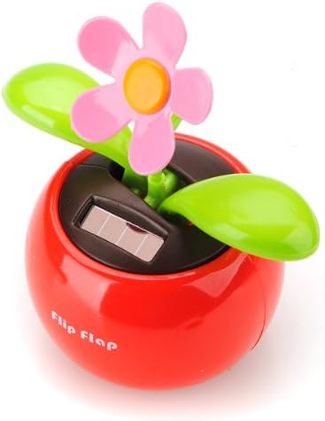 Red Flip Swing Flap Solar Power Flower Car Toy Gift por 24/7 loja