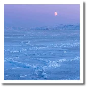 3drose Moon sobre o Bay Disko Frozen, Ilha Disko no. - Ferro em transferências de calor