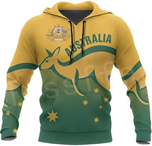 Kanpcelns Australia Country Flag Pullover de mangas compridas Tracksuit engraçado unissex 3D impressão/moletom/jacket33