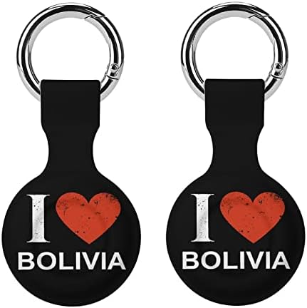 I Love Bolivia Protective Cover Case Compatível para Airtag Anti-Perd Locator Selder para carteira de bagagem de gato