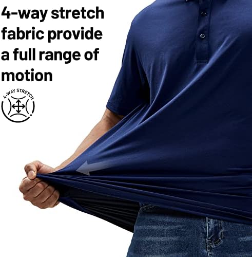 Mier Men's Golf Polo Camisa de manga curta Proteção ao ar livre camisas esportivas rápidas secas, leves e macias