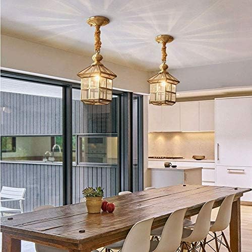 Luminária de pingente de vidro industrial mgwye, lustre de luz de luz de teto rústico vintage para ilha de cozinha, sala