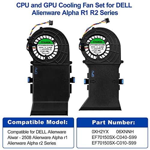ARLBA CPU+Substituição do ventilador de resfriamento da GPU para Dell Alienware ALWAR-2508 Alienware Alpha R1 Alienware Alpha R2 Série