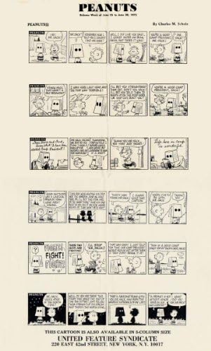 Peanuts Comic Strips de Charles Schulz - Prints de Photostato Diário original - Semana de lançamento de 25 de junho a 30 de
