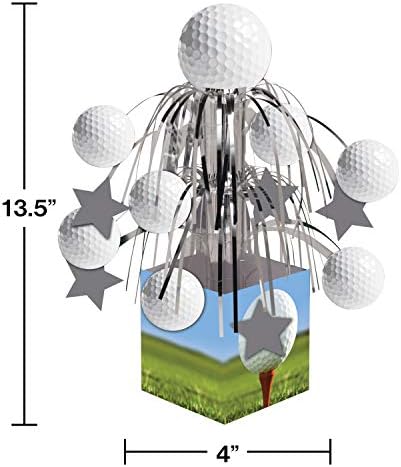 Fanático por conversão criativa, peça central de golfe com mini cascata e base, branco