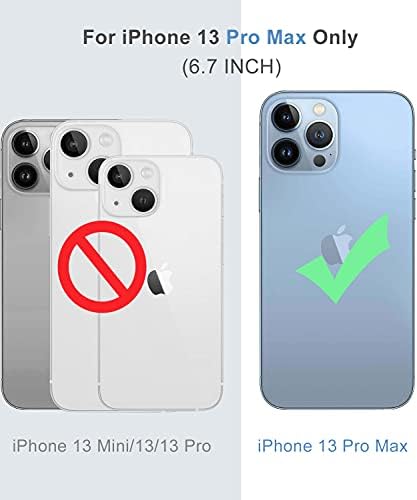Design de orvalho para iPhone 13 Pro Max Property Case, capa de telefone à prova de pó para o iPhone 13 Pro Max com protetor de tela,