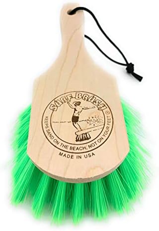 Escova de surf de malha de madeira de 8 polegadas ou 15 polegadas em cerdas verdes ou rosa, a corda da trela incluída.