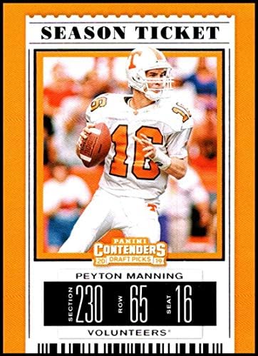 2019 Panini Condores Draft Season Ticket 80 Peyton Manning Tennessee Voluntários NCAA Futebol Trading Card
