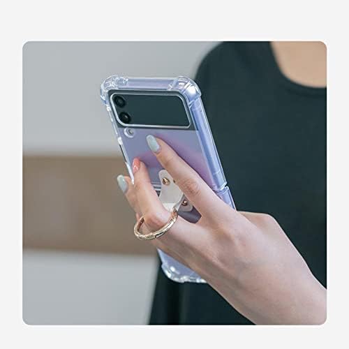Caixa de anel de dedo K-Max Compatível com Samsung Galaxy Z Flip 4, tampa de telefone leve e esbelta resistente a arranhões