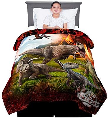 Franco Kids Bedding Super Soft Reversível Conserente, Twin/Full, Jurassic World