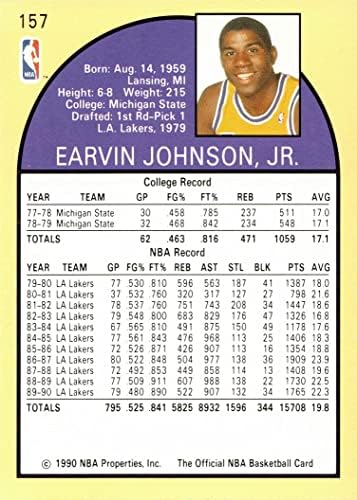 1990-91 NBA Hoops 157 Magic Johnson Basketball Card Lakers - jogador mais valioso