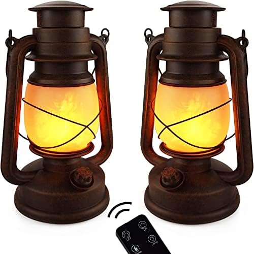 2 pacote led de bateria vintage lanternas decorativas, decoração de natal lanterna à prova d'água que pendura a água, luz