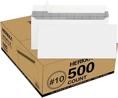 50010 Security Ensvelpers auto -seamentos, No.10 envelopes de ônibus sem janelas, segurança tingida com design amigável para impressoras