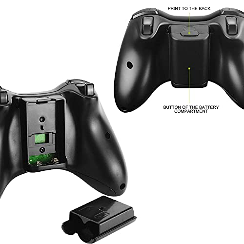 Controlador sem fio Xbox 360 com receptor, controlador sem fio EPARK de 2,4 GHz para Xbox 360, vibração dupla, projetada