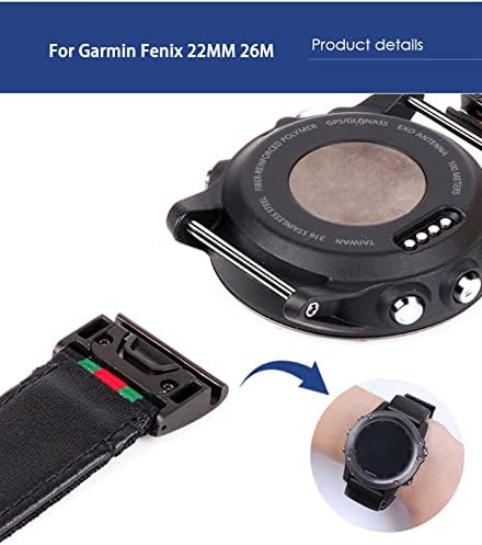 Bedcy Rick Release Nylon Cowhide Watch Bands para Garmin Fenix ​​7x 7 6 6x Pro GPS 5 5x 3HR Descendente Mk1 Mk2 Strap 22 26mm Strap