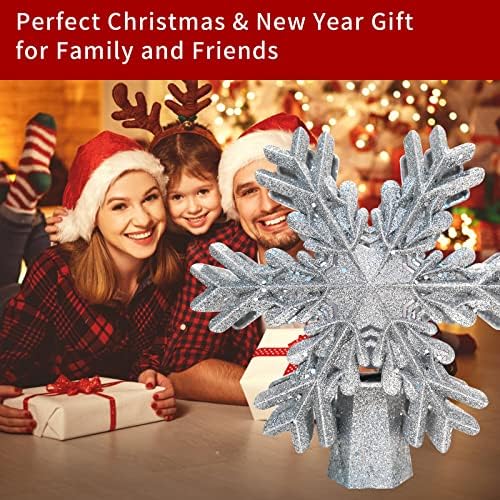 Projector de capota de árvore de Natal com floco de neve colorido em rotação, 3D Hollow Sparkling Xmas Tree Topper para decoração