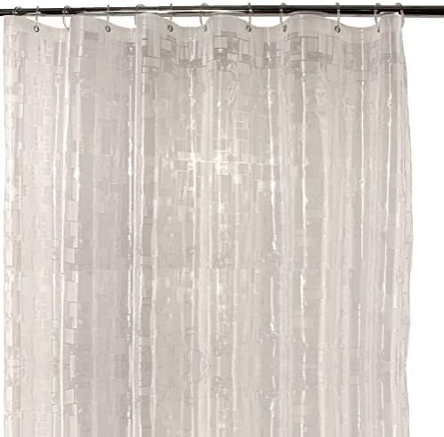Coleções de Veneza Douper Curtain Liner 3D semi -transparente pesado 8g de espessura grompensos de metal de plástico à prova d'água e ímãs ponderados 70 x 72 polegadas com ganchos mosaico transparente