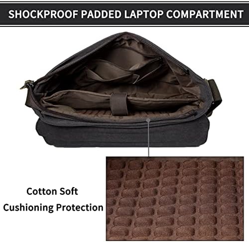 Bolsa de mensageiro Kasqo para homens, 15,6 17 Saco de sacola de laptop resistente à água para o trabalho da faculdade escolar