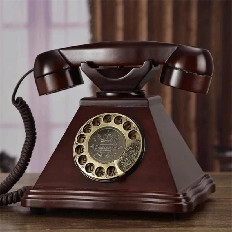 Dial rotativo antigo Gretd Telefone fixo European Solid Wood Retro Liquidline Telefone Home Office Telefones