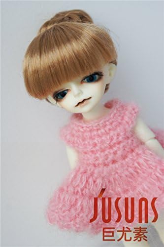 Jusuns JD049 4-5 '' 11-13cm Golden Blond Roll Up Style Doll Wigs 1/12 Cabelo sintético da boneca BJD