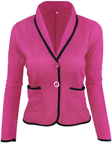 ANDONGNYWELL WOMENS FINO BUTTOM BUTTOM, uma variedade de cores, jaqueta de terno de escritório em grandes dimensões