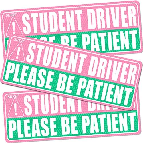 Sukh Student Driver Carro Magneto - ímã de novo driver para carro engraçado ser paciente motorista de estudante ímã