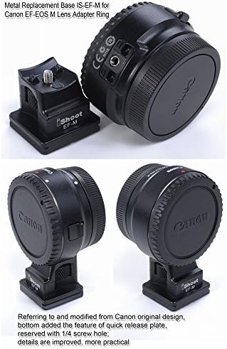 ISHOOT AVIAção de alumínio Substituição do pé da base para Canon EF -EOS M Lente de câmera sem espelho Ring -Bottom Is Câmera