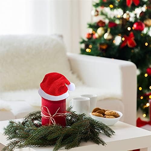HFBDX Mini Velvet Santa Hat chapéu de Natal Lollipop capa de férias de férias de Natal decoração