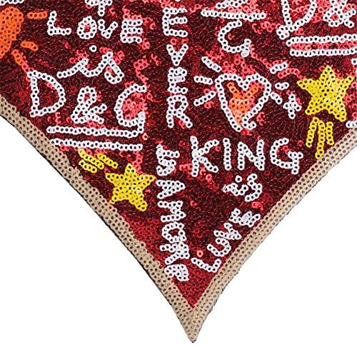 DIY Patch Applique Bag Casa Crafts Love Heart Reversível Mudar lantejas de cor Costuras Em remendos para roupas