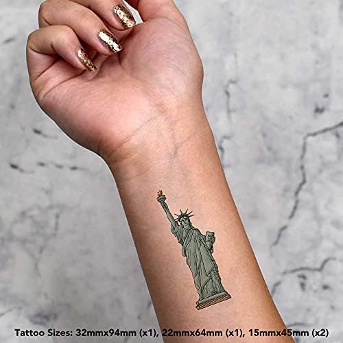 Azeeda 4 X 'Estátua da Liberdade' Tattoos temporários