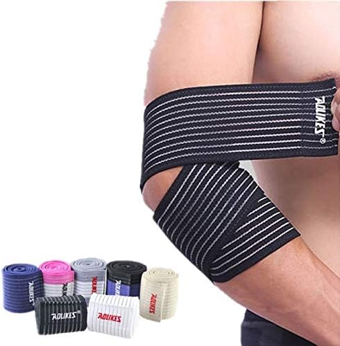 Dexlary cotovelos envoltórios para levantamento de peso, suporte de cotovelo elástico de 35 , levantamento de energia, fitness, treinamento