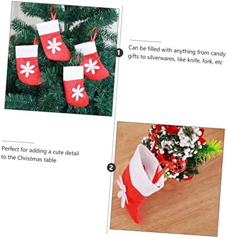 Nolitoy 24 PCs Decoração de Natal Socks Chrismas Socks Bola Bola Navideñas para Ornamentos de Árvore de Natal Pingente