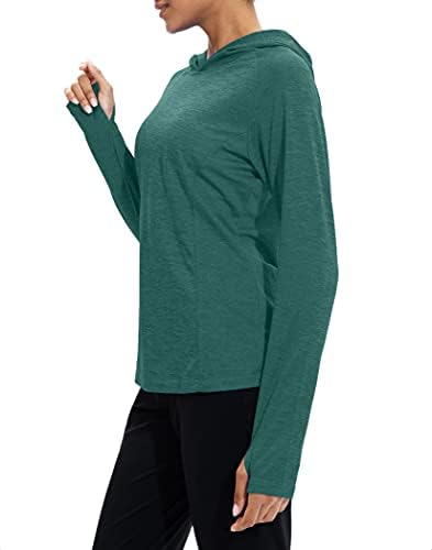 Camisas de manga longa feminina UPF 50+ Sun Protection Capuz de camisa leve pesca para caminhada correndo camisas ao ar livre para mulheres
