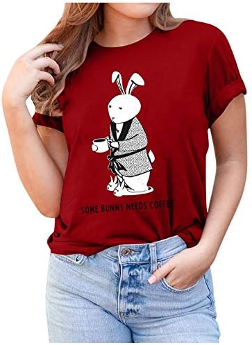 Camisas do dia da Páscoa para mulheres fofas de coelho de coelho