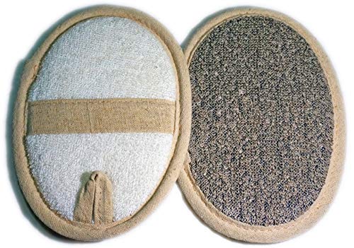 6 PCs/conjunto de linho esfoliando as almofadas do corpo - linho e materiais de pano de Terry Loofa esponja escova de escova