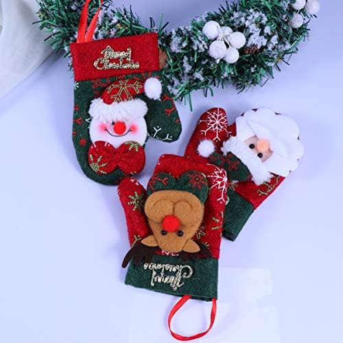 ABOOFAN CRISMAS Decoração meias de férias de Natal de meias de Natal Bolsas de tecido Decorações de árvore de árvores