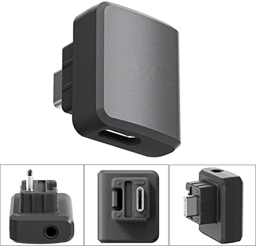 Adaptador de áudio de carregamento de porta ABS+metal tipo C/3,5 mm para Insta360 Acessórios de câmera RS RS