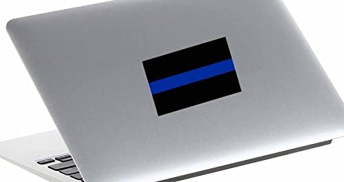 2 foto fina azul linha policial carroceiro adesivo para trás o decalque refletivo azul para o laptop para o chumbo de laptop