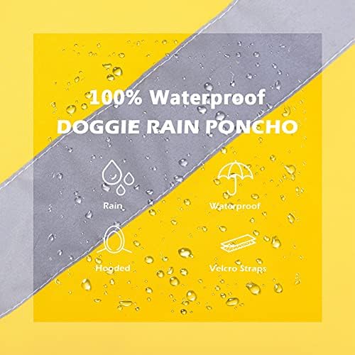 Petyardsyards cão capa de chuva à prova d'água capa de chuva leve Ponncho com faixa de segurança refletiva e capuz