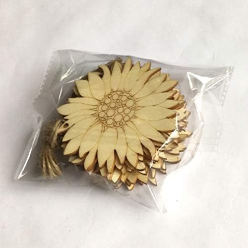 Cura de 10pcs Fatias de madeira Inacabas Define peças peças pingentes de confete de fábrica de flores do sol, pingentes