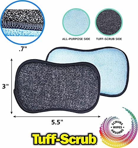 A limpeza de microfibra de microfibra de tufo-tufos e esponjas de limpeza e limpeza, dupla face para limpeza e limpeza doméstica