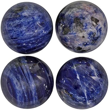 Loveliome 4pcs cura esfera de adivinhação de bola de cristal, decoração de pedra preciosa de pedras preciosas esculpidas à