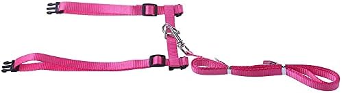 Juvale Pink Small Cat Leashing and Harness Set, colar ajustável de 4,5 polegadas
