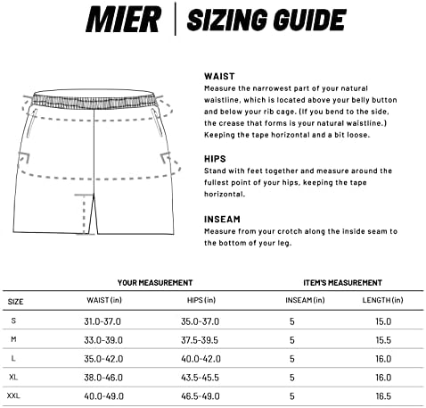 Mier Men's Workout Shorts Cortos leves ativos de 5 polegadas com bolsos, seco rápido, respirável