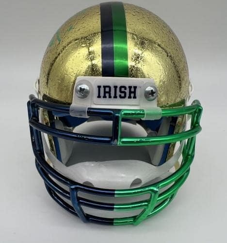 Brady Quinn assinou Notre Dame Fighting Irish Mini Football Capace