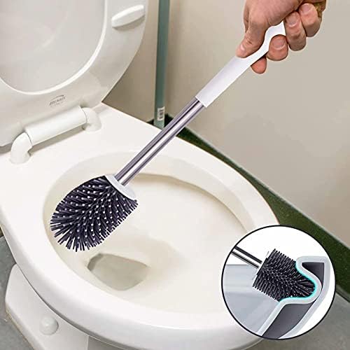 Escovas de vaso sanitário e suportes definir escovas de limpeza de vaso sanitário mole silicone pincel com cerdas de TPR premium,