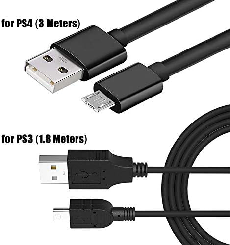 Universal Black Micro USB Cable Durável Cable Cable Pad Cabos para PS4/PS3 Controlador