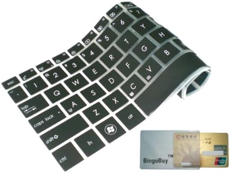 Bingobuy semi-preto Ultra FinBoard Protetor de teclado de silicone Tampa de pele para Samsung ATIV NP510R5E NP370R5E