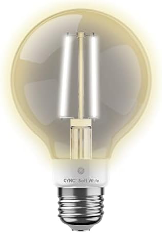 Iluminação GE CYNC Lâmpadas LED inteligentes, branco macio, Bluetooth e Wi-Fi, compatíveis com Alexa e Google Home, lâmpadas G25 Globe